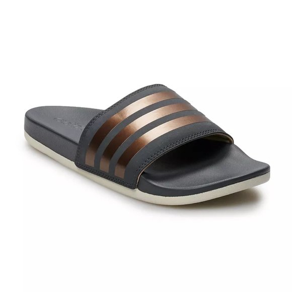Adidas Shoes - New Adidas WMN's Comfort Slides Grey Copper US 9